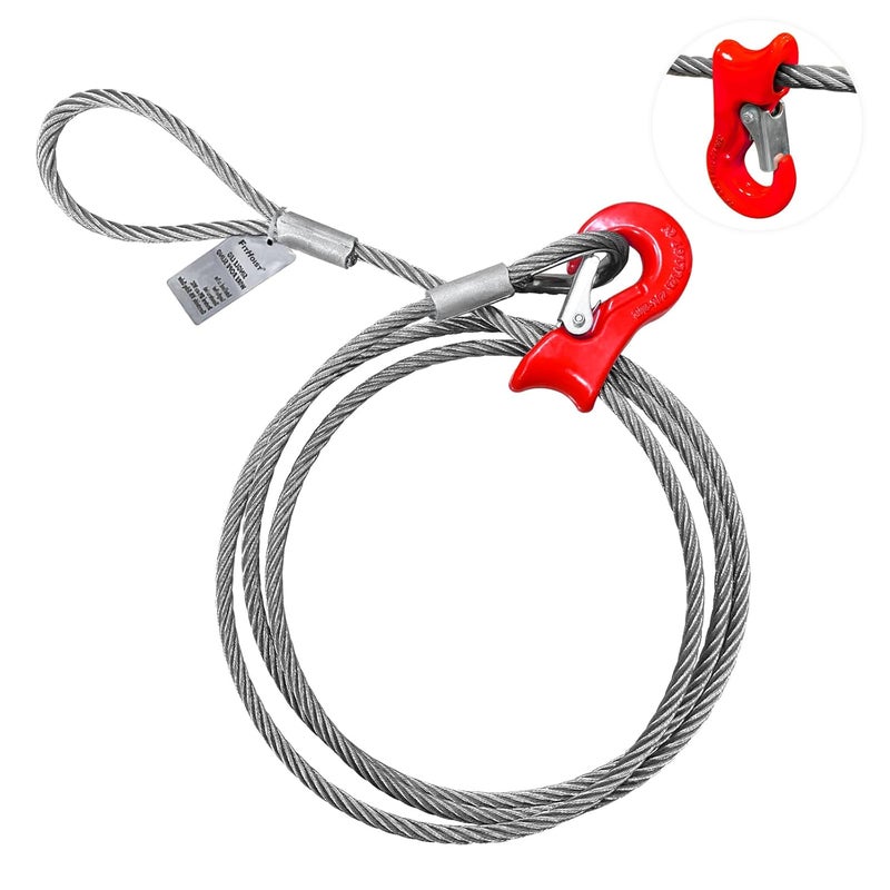 FITHOIST Single Leg Wire Rope Sling, 10.3T Steel Log Choker Cable Rigging 8.2FT, 1/2" Flemish Loop to Heavy-Duty Thimble with Sliding Choker, Heavy Duty Rigging Cable for Lifting and Towing - Image 1